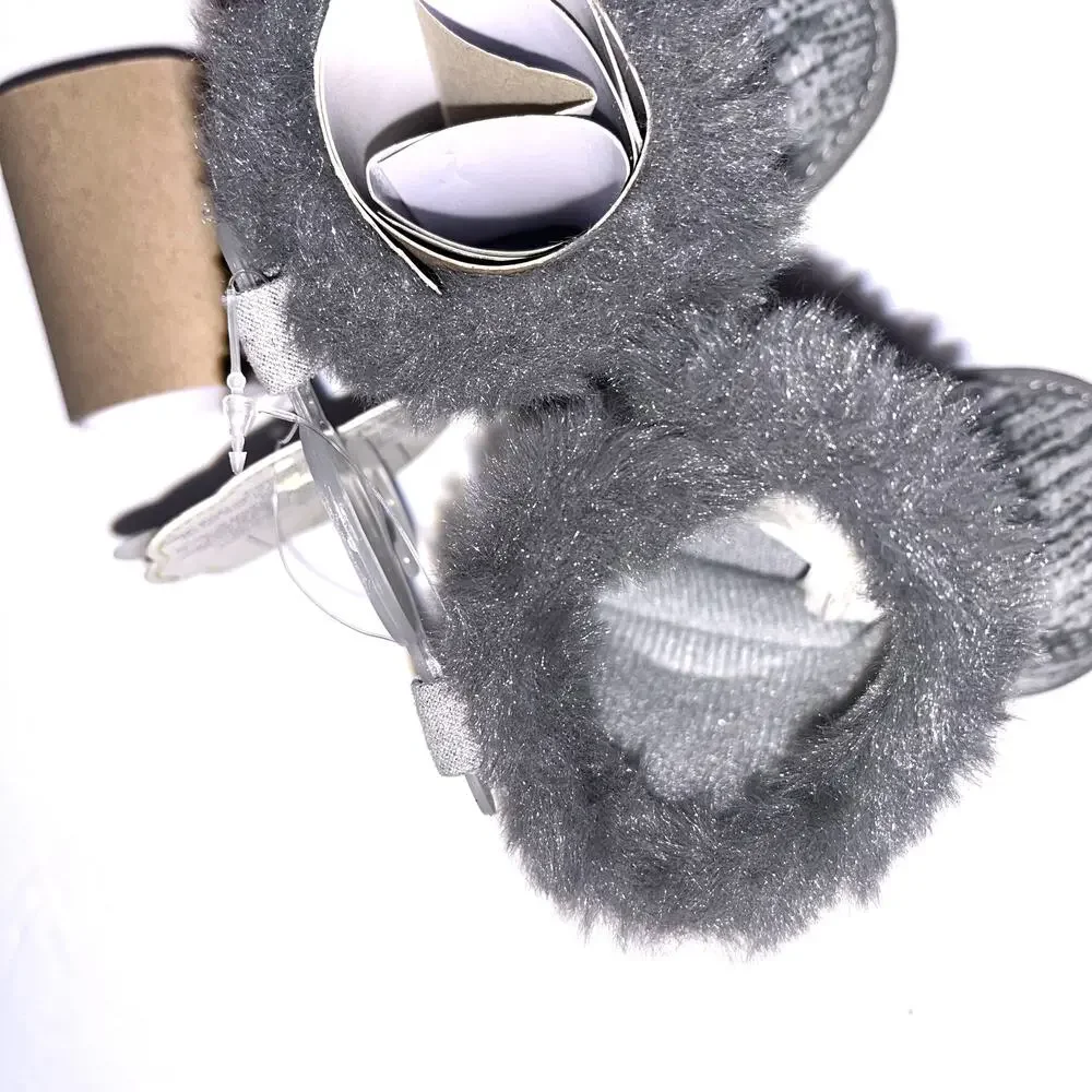 First Steps Baby Booties 0-3M Gray Knit Faux Fur Winter Pre-Walker NWT